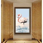 Painting by numbers flamingo on clouds